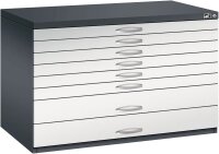 CP 7100 Planschrank schwarzgrau, lichtgrau 8 Schubladen 110,0 x 76,5 x 76,0 cm, 1 St.