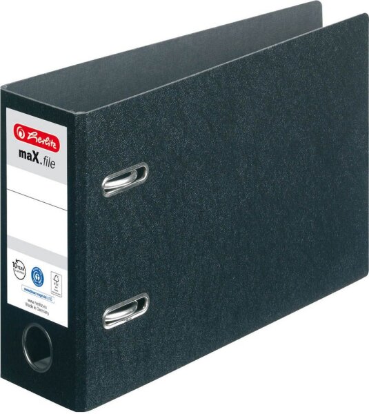 herlitz maX.file Ordner schwarz Karton 7,5 cm DIN A5 quer, 1 St.