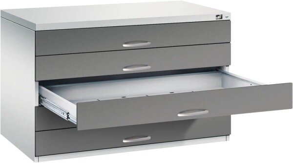 CP 7100 Planschrank lichtgrau, stahlgrau 5 Schubladen 110,0 x 76,5 x 76,0 cm, 1 St.