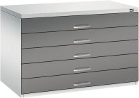 CP 7100 Planschrank lichtgrau, stahlgrau 5 Schubladen 110,0 x 76,5 x 76,0 cm, 1 St.