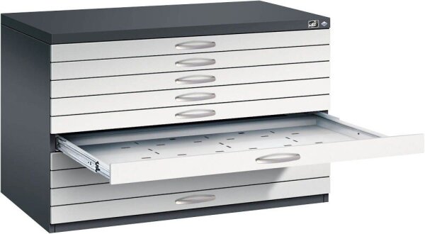 CP 7100 Planschrank schwarzgrau, lichtgrau 10 Schubladen 110,0 x 76,5 x 76,0 cm, 1 St.