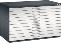 CP 7100 Planschrank schwarzgrau, lichtgrau 10 Schubladen 110,0 x 76,5 x 76,0 cm, 1 St.