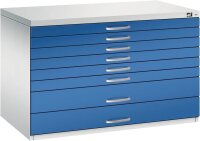 CP 7100 Planschrank lichtgrau, enzianblau 8 Schubladen 110,0 x 76,5 x 76,0 cm, 1 St.