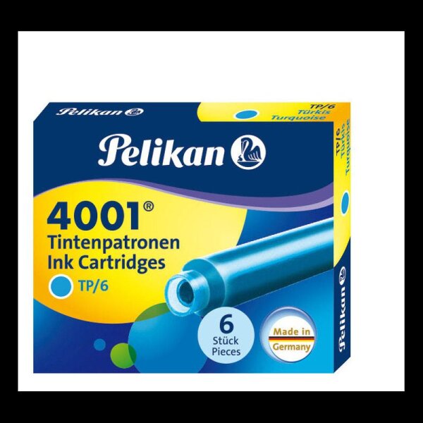 Pelikan Tintenpatronen für Füller 4001 TP/6 türkis, 6 St.