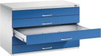CP 7100 Planschrank lichtgrau, enzianblau 5 Schubladen...