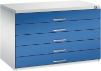 CP 7100 Planschrank lichtgrau, enzianblau 5 Schubladen 110,0 x 76,5 x 76,0 cm, 1 St.