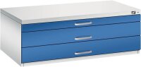 CP 7100 Planschrank lichtgrau, enzianblau 3 Schubladen 110,0 x 76,5 x 42,0 cm, 1 St.