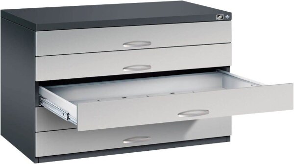 CP 7100 Planschrank schwarzgrau, weißaluminium 5 Schubladen 110,0 x 76,5 x 76,0 cm, 1 St.