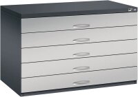 CP 7100 Planschrank schwarzgrau, weißaluminium 5 Schubladen 110,0 x 76,5 x 76,0 cm, 1 St.