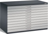 CP 7100 Planschrank schwarzgrau, weißaluminium 10 Schubladen 110,0 x 76,5 x 76,0 cm, 1 St.