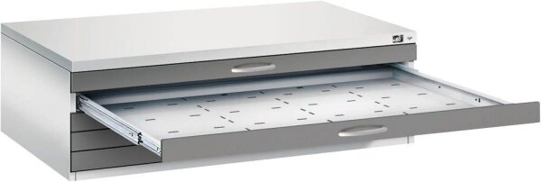 CP 7200 Planschrank lichtgrau, stahlgrau 5 Schubladen 135,0 x 96,0 x 42,0 cm, 1 St.