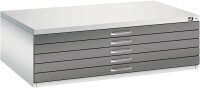 CP 7200 Planschrank lichtgrau, stahlgrau 5 Schubladen 135,0 x 96,0 x 42,0 cm, 1 St.