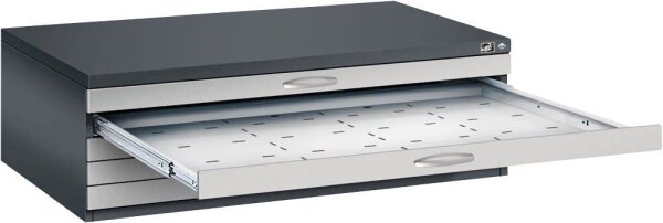 CP 7200 Planschrank schwarzgrau, weißaluminium 5 Schubladen 135,0 x 96,0 x 42,0 cm, 1 St.