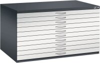 CP 7200 Planschrank schwarzgrau, lichtgrau 10 Schubladen 135,0 x 96,0 x 76,0 cm, 1 St.