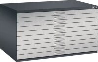 CP 7200 Planschrank schwarzgrau, weißaluminium 10 Schubladen 135,0 x 96,0 x 76,0 cm, 1 St.