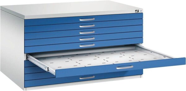 CP 7200 Planschrank lichtgrau, enzianblau 10 Schubladen 135,0 x 96,0 x 76,0 cm, 1 St.