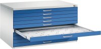 CP 7200 Planschrank lichtgrau, enzianblau 10 Schubladen...