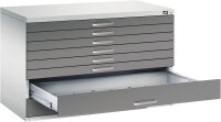 CP 7100 Planschrank lichtgrau, stahlgrau 8 Schubladen...