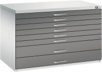 CP 7100 Planschrank lichtgrau, stahlgrau 8 Schubladen 110,0 x 76,5 x 76,0 cm, 1 St.