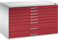 CP 7100 Planschrank lichtgrau, rubinrot 8 Schubladen 110,0 x 76,5 x 76,0 cm, 1 St.
