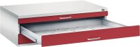 CP 7200 Planschrank lichtgrau, rubinrot 3 Schubladen...