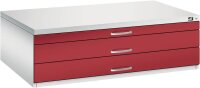 CP 7200 Planschrank lichtgrau, rubinrot 3 Schubladen 135,0 x 96,0 x 42,0 cm, 1 St.