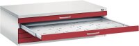 CP 7200 Planschrank lichtgrau, rubinrot 5 Schubladen...
