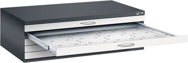 CP 7200 Planschrank schwarzgrau, lichtgrau 5 Schubladen 135,0 x 96,0 x 42,0 cm, 1 St.