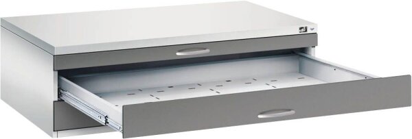 CP 7200 Planschrank lichtgrau, stahlgrau 3 Schubladen 135,0 x 96,0 x 42,0 cm, 1 St.