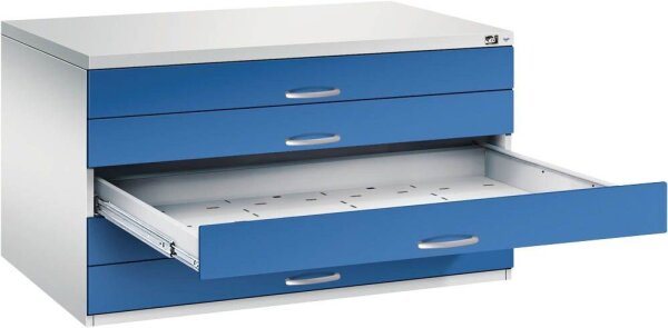 CP 7200 Planschrank lichtgrau, enzianblau 5 Schubladen 135,0 x 96,0 x 76,0 cm, 1 St.