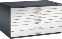 CP 7200 Planschrank schwarzgrau, lichtgrau 8 Schubladen 135,0 x 96,0 x 76,0 cm, 1 St.