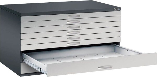 CP 7200 Planschrank schwarzgrau, weißaluminium 8 Schubladen 135,0 x 96,0 x 76,0 cm, 1 St.