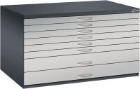 CP 7200 Planschrank schwarzgrau, weißaluminium 8 Schubladen 135,0 x 96,0 x 76,0 cm, 1 St.