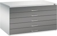 CP 7200 Planschrank lichtgrau, stahlgrau 5 Schubladen 135,0 x 96,0 x 76,0 cm, 1 St.