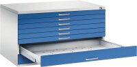 CP 7200 Planschrank lichtgrau, enzianblau 8 Schubladen...