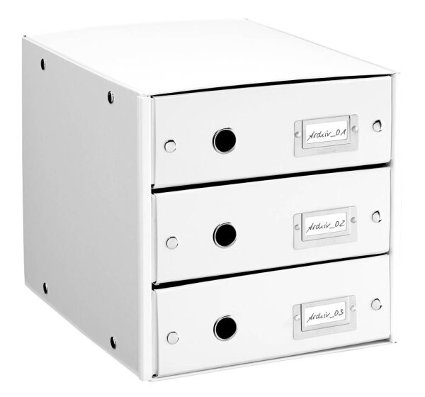 LEITZ Schubladenbox Click & Store  weiß 60480001, DIN A4 mit 3 Schubladen, 1 St.