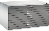 CP 7200 Planschrank lichtgrau, stahlgrau 10 Schubladen 135,0 x 96,0 x 76,0 cm, 1 St.
