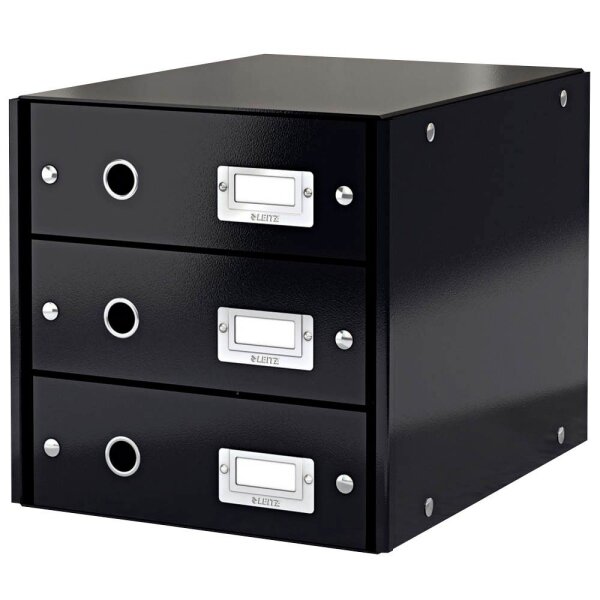 LEITZ Schubladenbox Click & Store  schwarz 60480095, DIN A4 mit 3 Schubladen, 1 St.