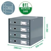LEITZ Schubladenbox Click & Store  schwarz 60490095, DIN A4 mit 4 Schubladen, 1 St.