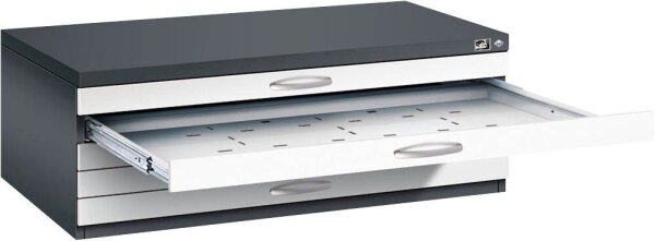 CP 7100 Planschrank schwarzgrau, verkehrsweiß 5 Schubladen 110,0 x 76,5 x 42,0 cm, 1 St.