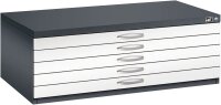 CP 7100 Planschrank schwarzgrau, verkehrsweiß 5 Schubladen 110,0 x 76,5 x 42,0 cm, 1 St.