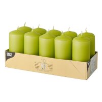 STARPAK Stumpenkerzen kiwi, 10 St.