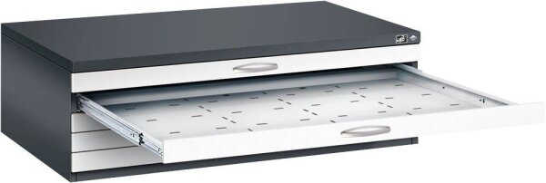CP 7200 Planschrank schwarzgrau, verkehrsweiß 5 Schubladen 135,0 x 96,0 x 42,0 cm, 1 St.