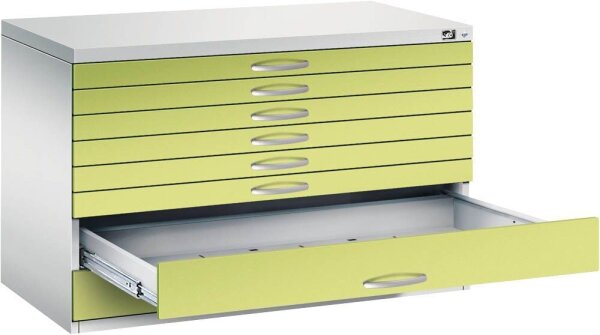 CP 7100 Planschrank clowngrün, lichtgrau 8 Schubladen 110,0 x 76,5 x 76,0 cm, 1 St.