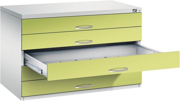 CP 7100 Planschrank clowngrün, lichtgrau 5 Schubladen 110,0 x 76,5 x 76,0 cm, 1 St.