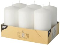 STARPAK Stumpenkerze weiß, 6 St.