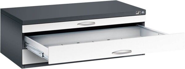CP 7100 Planschrank schwarzgrau, verkehrsweiß 3 Schubladen 110,0 x 76,5 x 42,0 cm, 1 St.