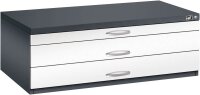 CP 7100 Planschrank schwarzgrau, verkehrsweiß 3 Schubladen 110,0 x 76,5 x 42,0 cm, 1 St.