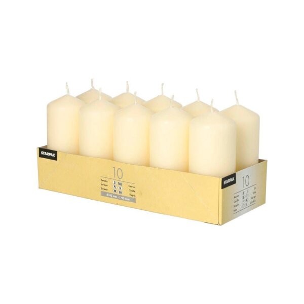 STARPAK Stumpenkerzen creme, 10 St.
