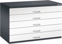 CP 7100 Planschrank schwarzgrau, verkehrsweiß 5 Schubladen 110,0 x 76,5 x 76,0 cm, 1 St.
